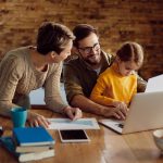 Australian family reviewing home finances together